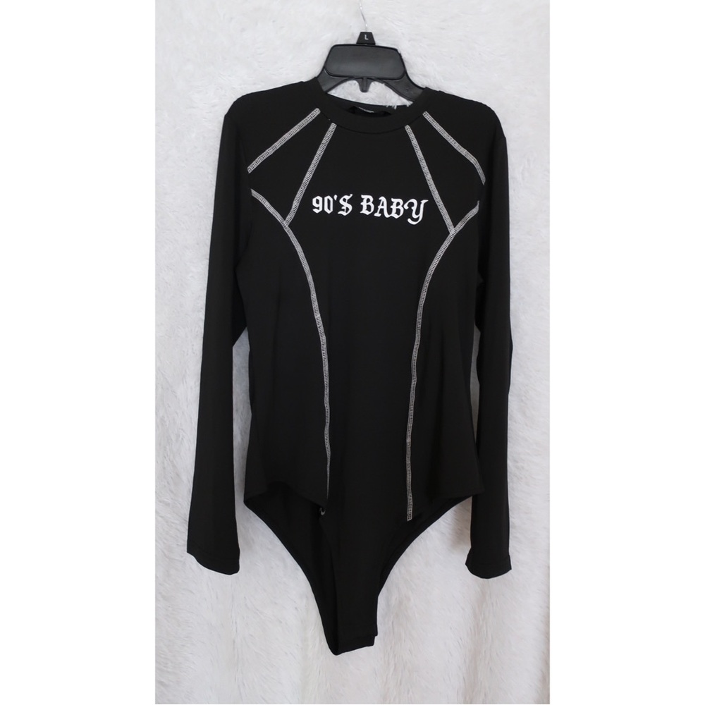 SHEIN WOMENS BLACK AND WHITE BODYSUIT